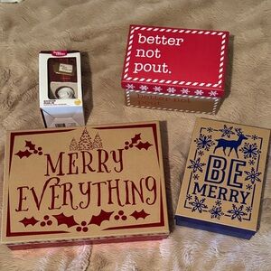NWT Holiday Decorative Gift Box Set - Red and Kraft Merry Everything